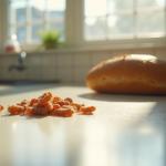 Cuisine propre avec des maggots près du pain en lumière naturelle