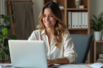 Decoratrice d interieur en video consultation avec client