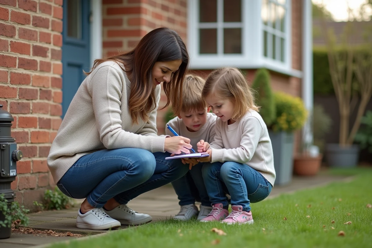 Enfant v&eacute;rifiant le compteur d
