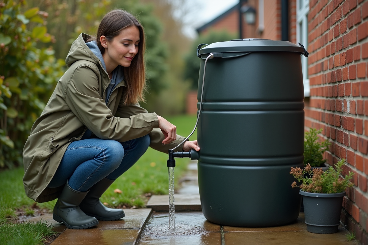 Jeune femme inspectant un récupérateur d