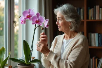 Racines aériennes d'orchidée annonçant une future floraison